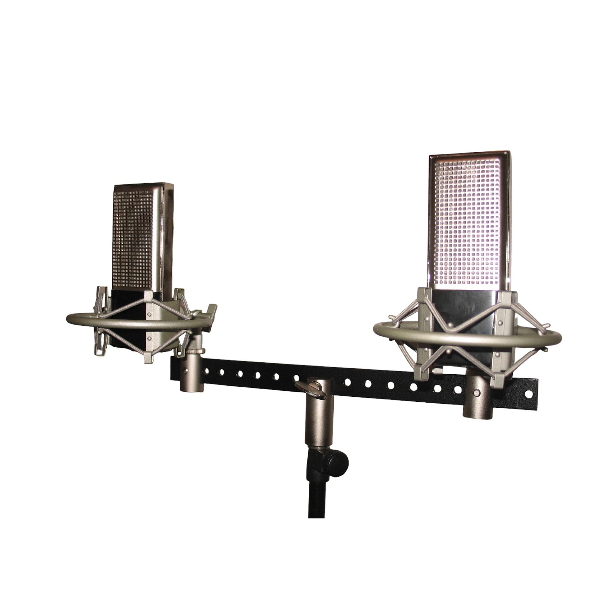 Matched Pair of Rectangular Ribbon Microphones with Stereo adaptor bar